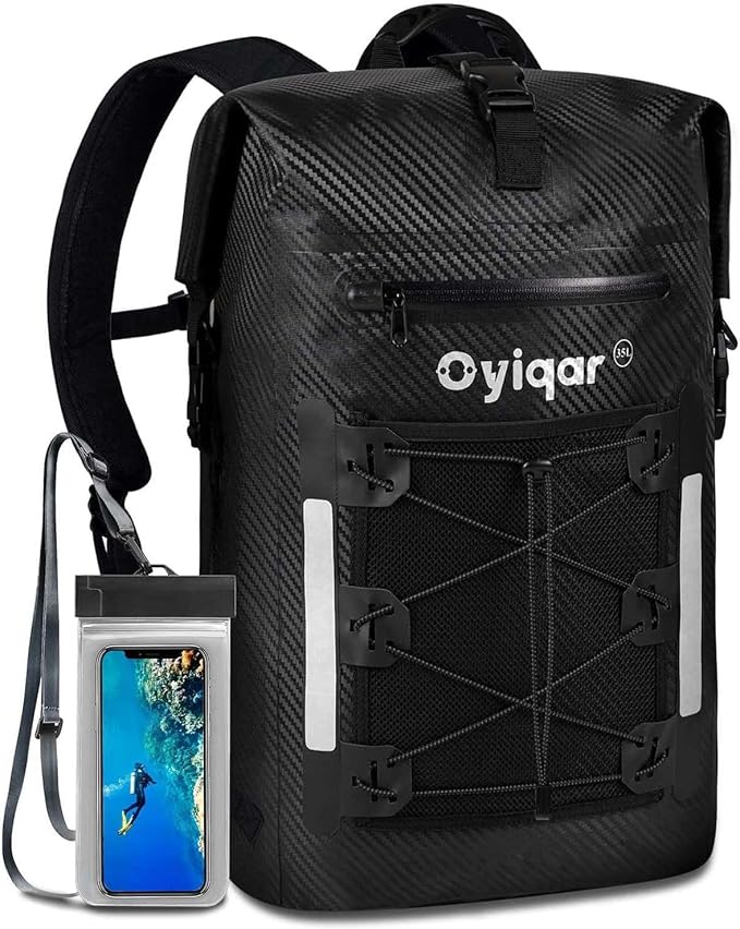 Waterproof Backpack Heavy Duty Dry Bag Roll Top Closure Waterproof Bag Waterproof Bag with IPX8 Waterproof Phone Case