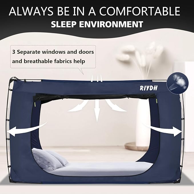 Bed Tent Bed Canopy BunkTwin Size Tents for Adult and Kids- Original Design Portable Dream Tent Indoor Sleeping Tents 80% Blackout with 3 Doors Breathable Big Space Tents