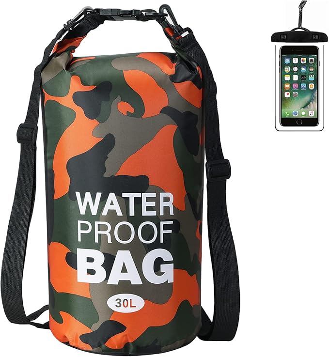 YDYJKI Waterproof Dry Bag Backpack 2L/5L/10L/20L/30L Floating Roll Top Dry Compression Sack Keeps Gear Dry for Kayaking Beach Rafting Boating Hiking Camping and Fishing with Waterproof Phone Case