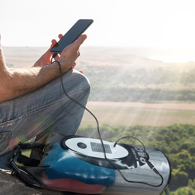 Dry Bag Waterproof with Solar Bluetooth Speaker & Light - 10L/20L Roll Top Dry Sack Keeps Gear Dry for Men Women Kayaking, Beach, Rafting, Boating, Hiking, Camping and Fishing