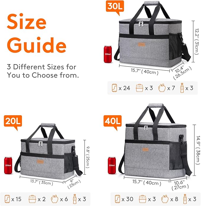 Lifewit Cooler Bag 30/50/60 Cans Collapsible and Insulated Large Lunch Bag Leakproof Soft Cooler Portable Tote for Camping/BBQ/Family Outdoor Activities
