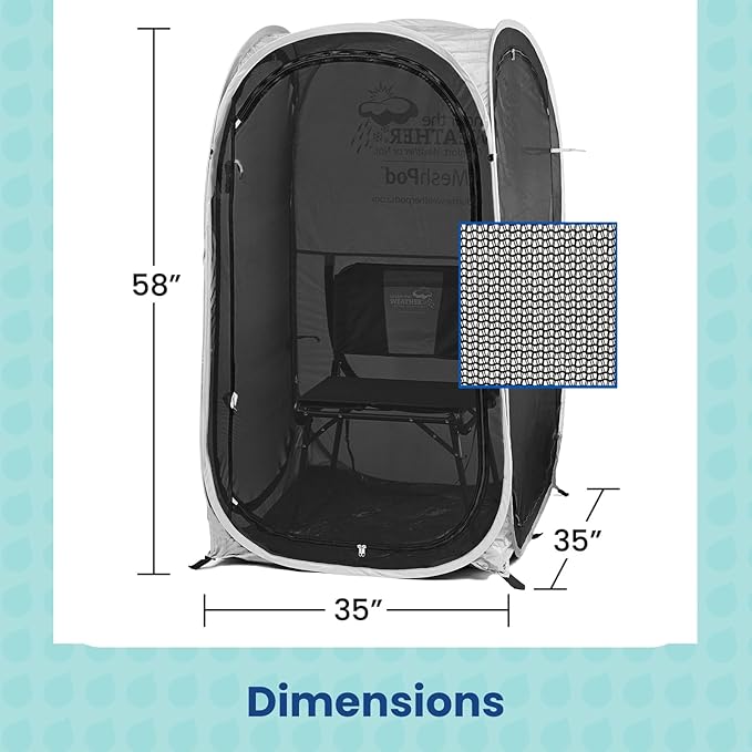 WeatherPod® The Original Shark Tank MyPod™ Mesh 1-2 Person Pop-Up Screen Pod - Keeps Out Bugs, Mosquitos, and Harmful UV Rays - UPF 50 for Maximum Protection from The Sun