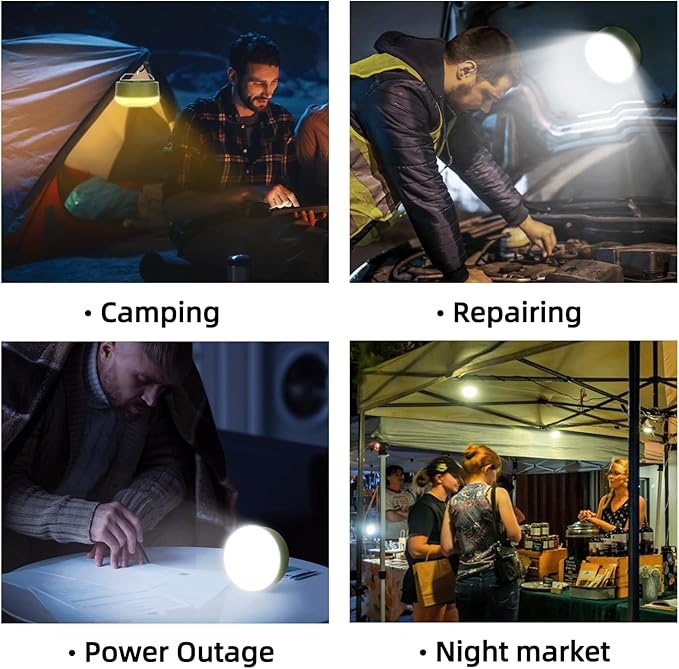 LED Camping Lantern, 1000LM Battery Power Camping Lights, Red Light, IPX4 Waterproof Tent Light, 5 Mode, Portable Flashlight for Power Outage, Emergency, Hurricane, Hiking