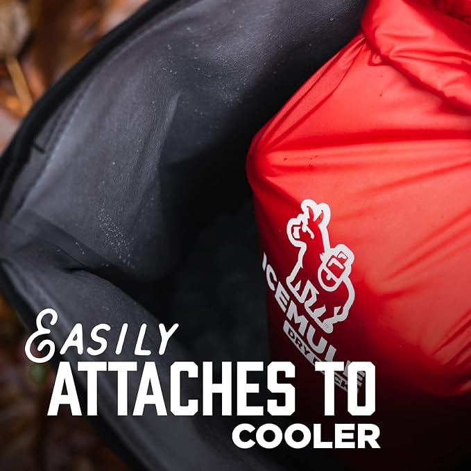 IceMule Pro Dry Pack – Water Resistant Nylon Food Storage Pouch Dry Bag, Perfect for Keeping Lunch Dry While Hiking, Camping, and Beach Going, 10 Liter, Red