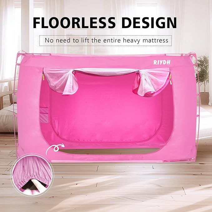 Bed Tent Bed Canopy King Size Tents for Adult and Kids- Original Design Portable Dream Tent Indoor Sleeping 80% Blackout with 3 Doors Breathable Big Space Tents