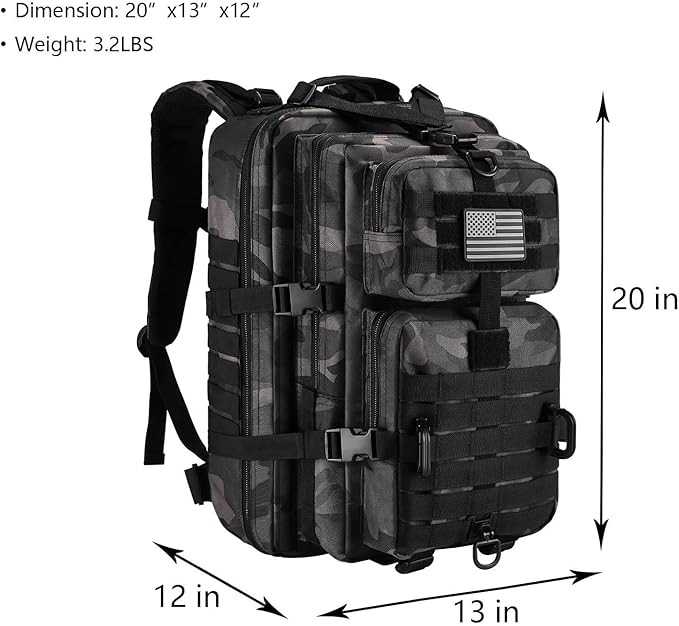 MOLLE Assault Pack, Tactical Backpack Military Army Camping Rucksack, 3-Day Pack