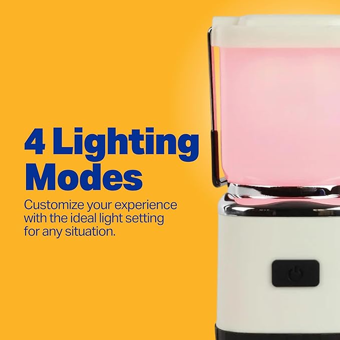 LUXPRO LP189 Mini Lantern - USB-C Rechargeable Camping Light - with 4 Color Modes - Dimmable LED Portable Lantern for Hiking & Emergency - Handy Compact Design - Beige