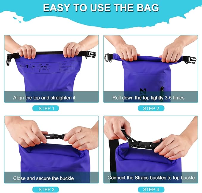 Dry Bag Waterproof Floating Backpack 10L/20L/30L,Waterproof Bag for Women Men,Roll Top Dry Compression Sack Keeps Gear Dry for Boating, Kayaking, Surfing, Rafting and Fishing (dark blue, 30L)