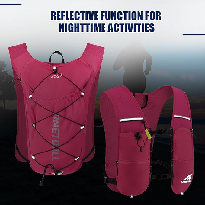 Running Vest for Women & Men, Lightweight 150g Hydration Backpack, 6L Pack for Trail Running, Marathon, Hiking, Cycling, Jogging, Adjustable Fit