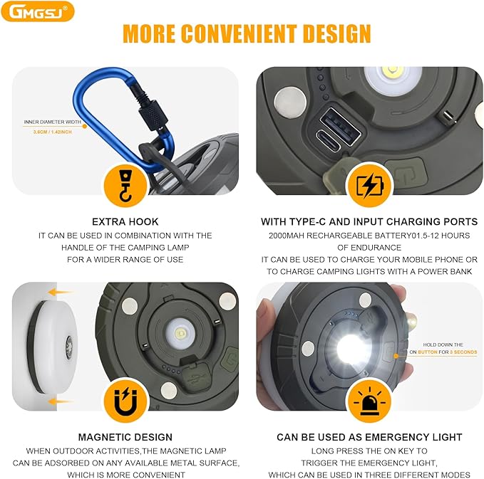 Camping String Lights - Outdoor String Lights with 8 Modes, Type-C Fast Charging, Durable & Waterproof for Camping, Party, and Christmas, Portable & Easy-to-Store with Storage Box (32.8ft-1pcs)