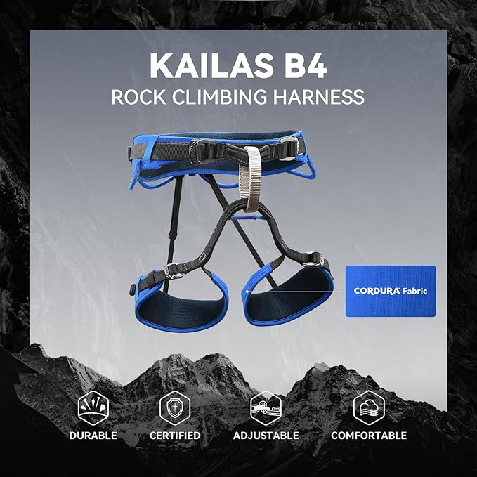 KAILAS B4 Rock Climbing Harness Men Roofing Harness Safety Belt Climbing Gear Adjustable Mountaineering Lightweight