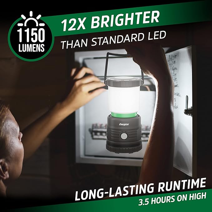 ENERGIZER LED Camping Lantern X1000, Bright and Rugged Tent Light, Water Resistant Lantern for Camping, Hiking, Fishing, Emergency (USB Cable Included)