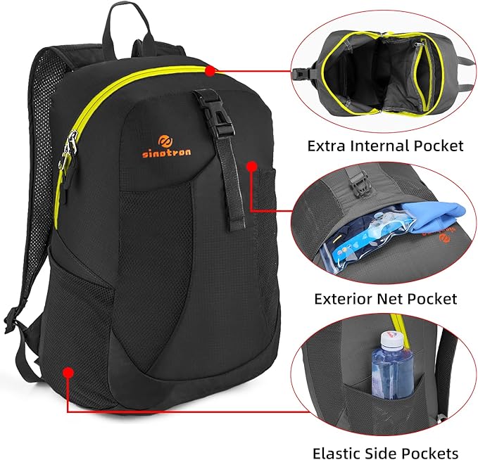 sinotron 22L Lightweight Packable Hiking Backpack, Small Hiking Backpack Day Pack for Women Men Travel Camping Vacation
