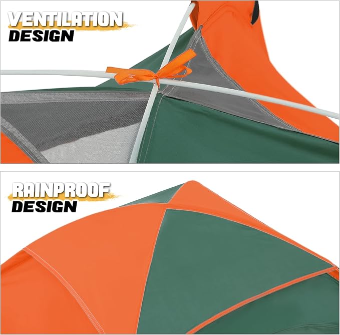 MoNiBloom 2 Person Dome Tent with Skylight, Ultralight Carry Family Tent Easy Set Up and Backpacking Tent with Lightweight Aluminum Alloy Frame for Adults Camping Hiking Outdoor Festivals, Blue