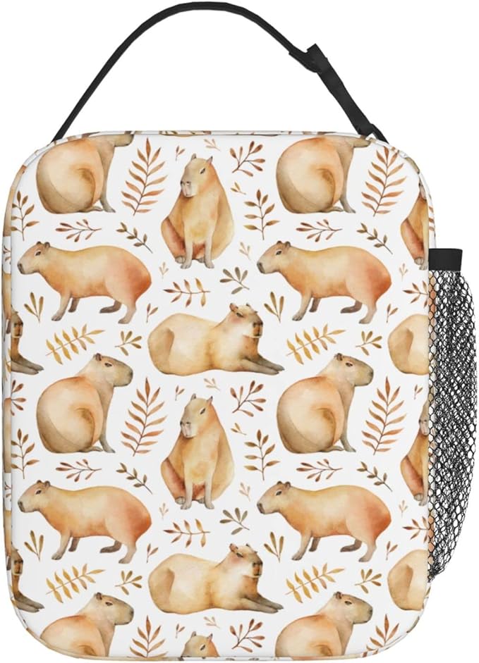 Capybara Lunch Box Reusable Insulated Lunch Bag Thermal Cooler Tote For Boys Girls Teen School Men Women Picnic Travel Hiking