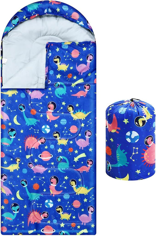 Camping Sleeping Bag for Kids 3 Season Warm Cool Cold Weather Waterproof Sleeping Sack for Boy Girl with Carry Bag Adult Travelling Outdoor Camping Gear Equipment