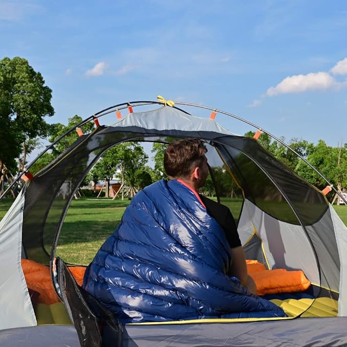 ZOOOBELIVES Ultralight Backpacking 32-50F Down Sleeping Bag - 27oz Ultra Compact 650 Fill Power Envelope Sleeping Bag for Hiking, Camping and Backcountry, Lightweight and Compressible – Alplive T400