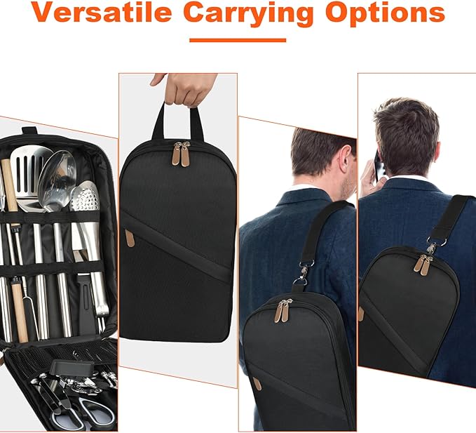 aiGear Camping Kitchen Utensil Set 27 Piece Portable Cookware Kit for BBQs, Outdoor Cooking, Picnics, and Adventures Camping Cookware Kitchenware Storage