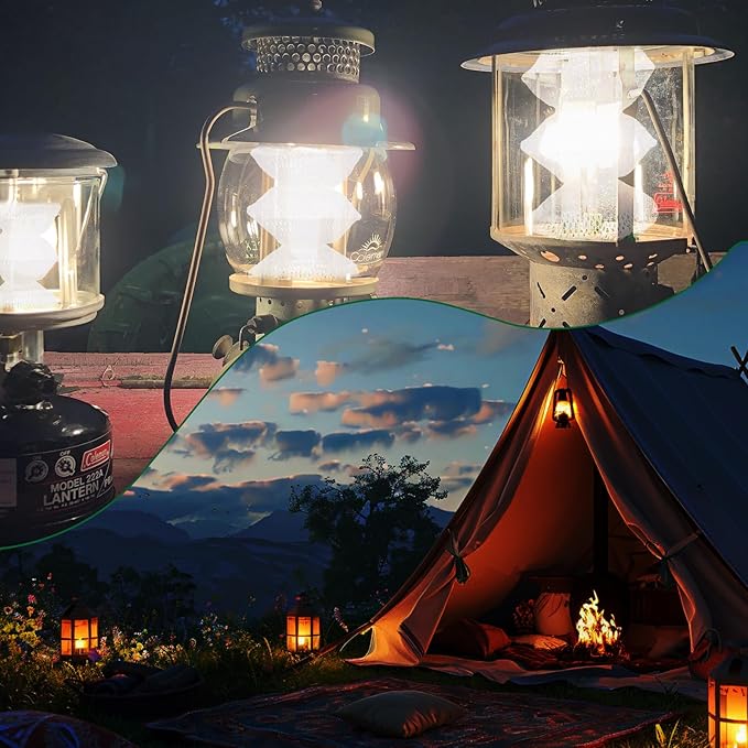 6 Pack Lantern Mantles 3-Layer Propane Gas Lamp Mantles with 2 Install Clip Accordion Shape for Outdoor Camping Lights