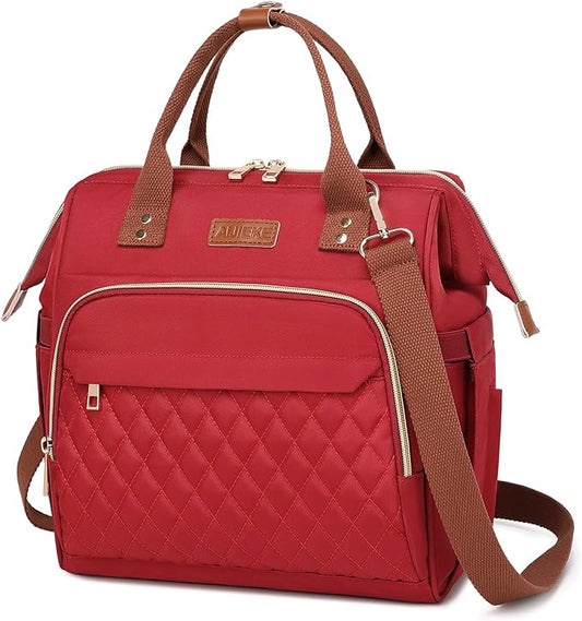 AIJIEKE Lunch Bag for Women, Large Lunch Box for Work Insulated Lunch Bag, Adult Leak Proof Lunch Tote Cooler Bag with Side Pockets & Adjustable Strap, Lunch Purse for Picnic Beach Hiking, Red