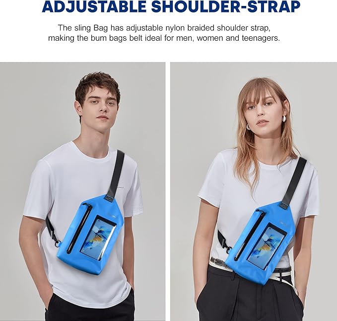 WILD HEART Waterproof Chest Sling Bag Pouch Fashion Diving Swimming Pool Beach Underwater Pouch Case Fully Waterproof Sea Fishing Diving Large Capacity Lightweight Bag