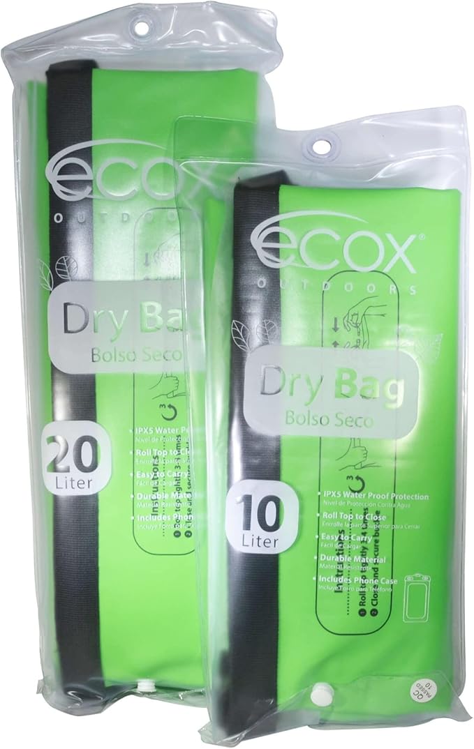Outdoors Waterproof Dry Bag for Outdoors Activities High Grade 500D PVC Construction Includes Waterproof Phone Case and Side Strap for Easy Carry 10L and 20L Models