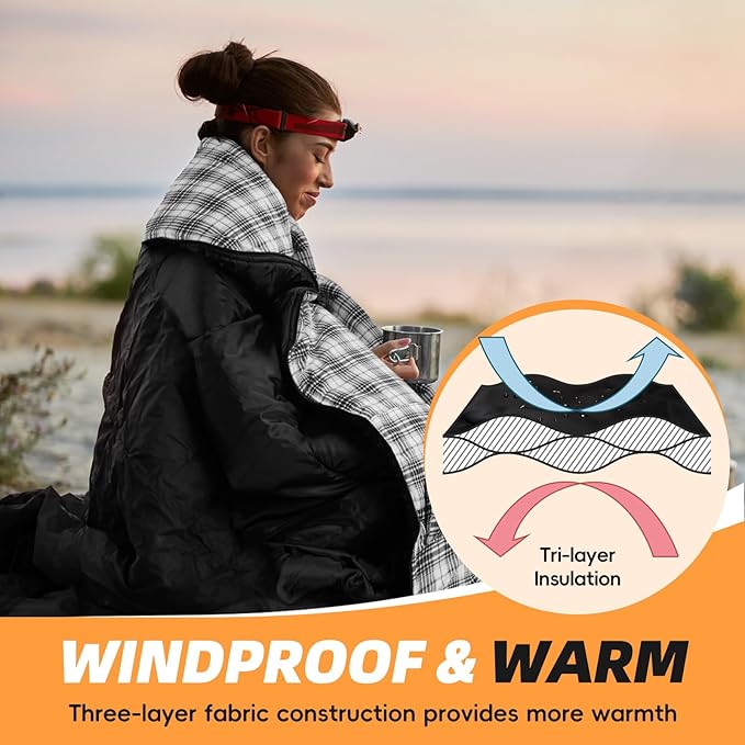 MEREZA Flannel Sleeping Bag for Adults XL, Large Wide Sleeping Bags for Camping Mens Warm Cotton Sleeping Bag 4 Season Warm & Cool Weather