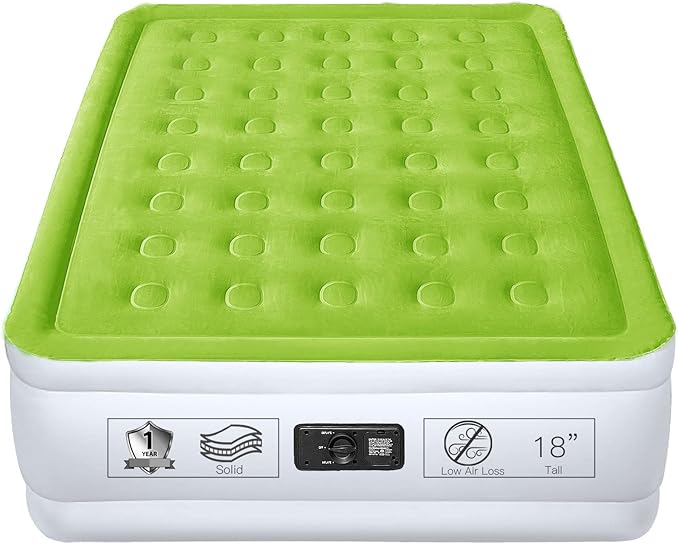 YENING Queen Size Air Mattress with Built in Pump Raised Inflatable Bed Heavy Duty Blow up Matressith Airbed 18 Inch Tall
