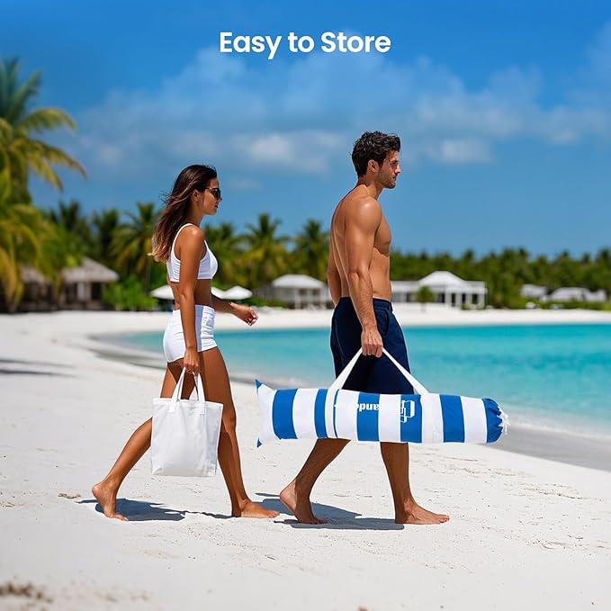 Grandekor 6'x6' UPF 50+ UV Protection Beach Cabana Canopy Portable Instant Setup with Sand Anchors Hanging Hooks Sidewalls Family Beach Outings Outdoor Shade Shelter Windproof Sand Pockets