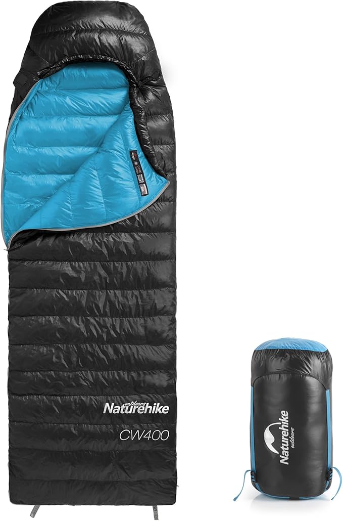 Naturehike Ultralight Down Sleeping Bag, 650FP, 3-4 Season, Adults, 32-42, Waterproof, Compact, Camping, Hiking