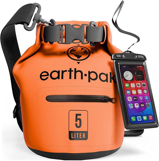Earth Pak Waterproof Dry Bag with Zippered Pocket - Waterproof Dry Bag Backpack Keeps Gear Dry