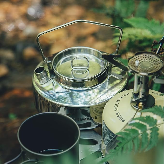 Fire-Maple Antarcti Portable 0.6 Liter Lightweight Stainless Steel Camping Kettle | Durable and Portable Camp Tea Pot | Ideal for Bushcraft and Outdoor Campfire Use