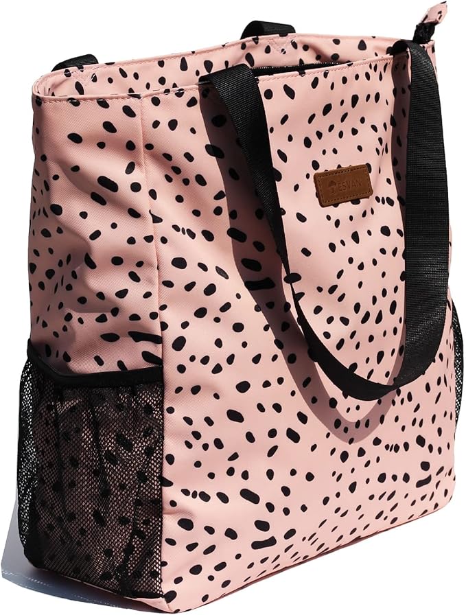 ESVAN Original Floral Water Resistant Large Tote Bag Shoulder Bag for Gym Beach Travel Daily Bags Upgraded