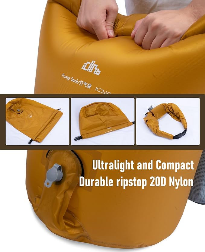 iClimb Stable Comfortable Air Sleeping Pad Ultralight Compact for Adults Camping Backpacking