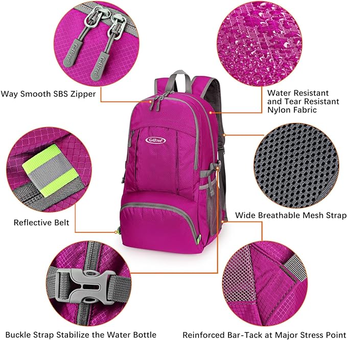 G4Free 40L Lightweight Packable Hiking Backpack, Waterproof Travel Daypack
