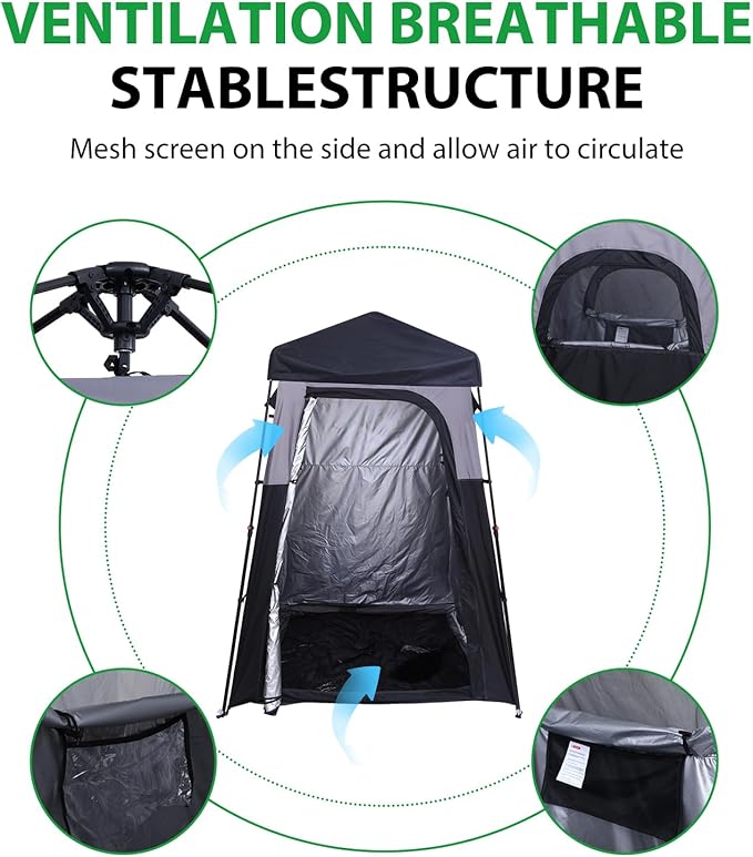 Nice C Camping Shower, Instant Pop Up Changing Privacy Tent, Outdoor Shower Enclosure, Toilet Tent, Oversize (1 Room)