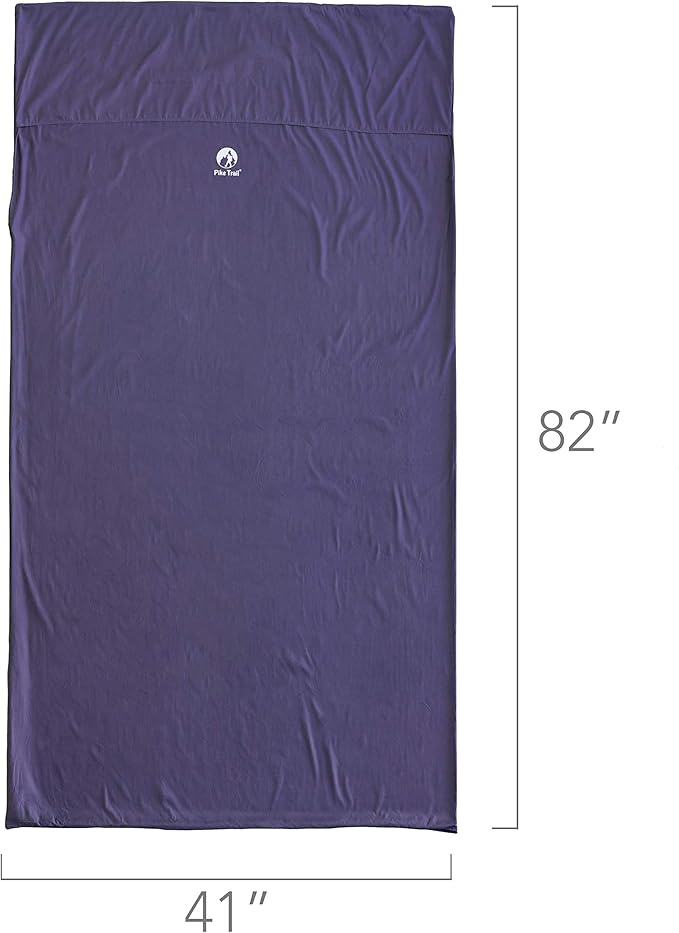 Pike Trail Sleeping Bag Liner – Travel and Camping Sheet, Lightweight and Compact Insert with Full Length Zipper and Guarantee