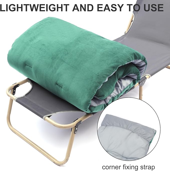 Camping Cot Mattress - Thick Camping Sleeping Pad with Elastic Straps,Portable Cot Mattress Pad for Sleeping Outdoor (75" x 28")