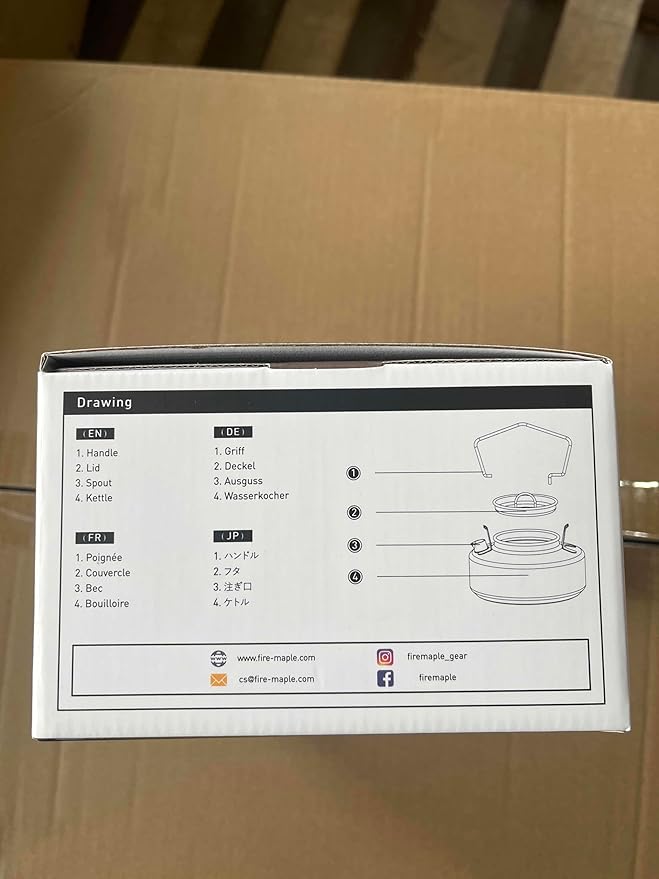 Fire-Maple Antarcti Portable 0.6 Liter Lightweight Stainless Steel Camping Kettle | Durable and Portable Camp Tea Pot | Ideal for Bushcraft and Outdoor Campfire Use