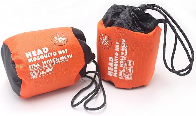 Anvin Mosquito Head Mesh Nets Gnat Face Netting for No See Ums Insects Bugs Gnats Biting Midges from Any Outdoor Activities, Works Over Most Hats Comes with Free Stock Pouches (3pcs, Grey)