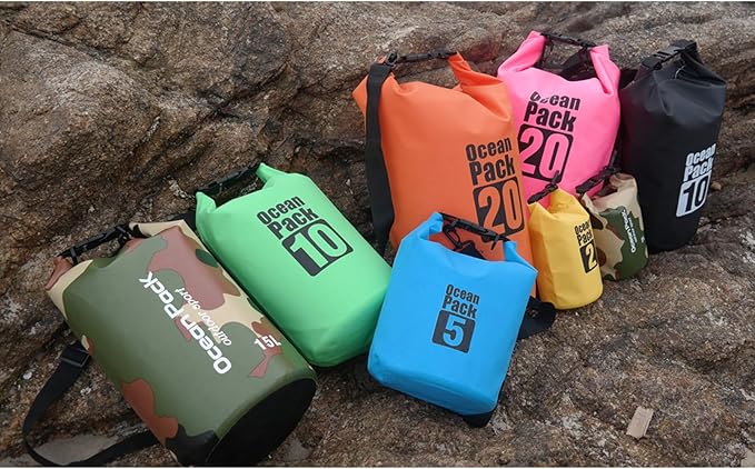 2L/3L/5L/10L/15L/20L/30L 500D Tarpaulin Heavey-Duty PVC Water Proof Dry Bag Sack for Kayaking/Boating/Canoeing/Fishing/Rafting/Swimming/Camping/Snowboarding