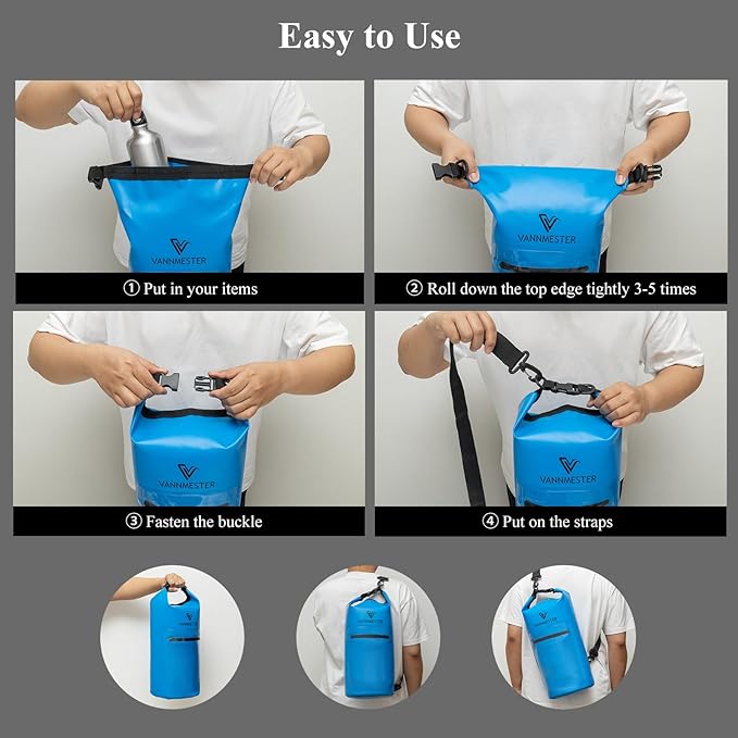 Floating Waterproof Bag Small Dry Backpack Sand Bag Anchor Waterproof Backpack for Travel Beach Vacation Hiking Camping (Blue)