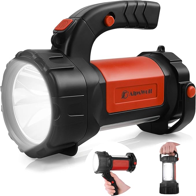 AlpsWolf Camping Lantern Rechargeable, LED Flashlight Spotlight Lantern with 800LM, 3600 Capacity Powered, Portable Bright Camping Light for Emergency, Outdoor Hiking, Power Outages