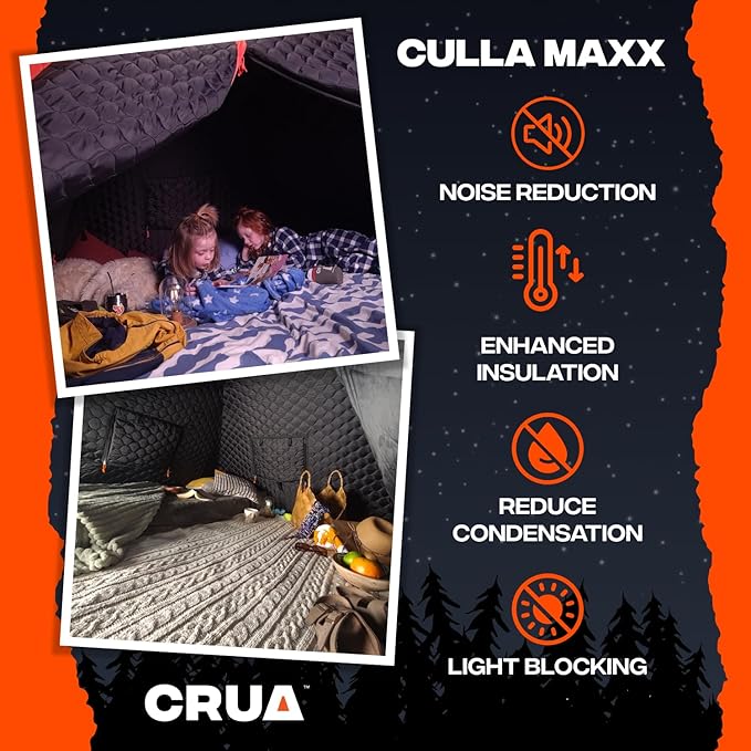 Crua Culla Maxx Temperature Regulating Inner Camping Tent – Interior Pop Up Tent Insulation Liner, Offers Blackout Coverage & Noise-Cancellation, Ideal for All Seasons