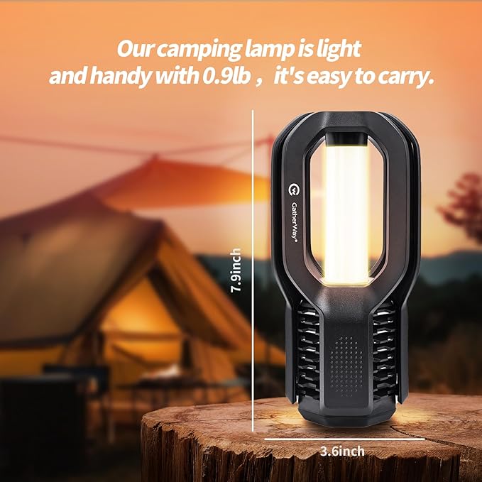 Rechargeable LED Camping Lantern - Free-Grip Design,4 Modes,IP65 Waterproof,3000K Warm Glow, Lightweight Portable Outdoor Light,Emergency Tent Light for Hiking,Backpacking & Home Use