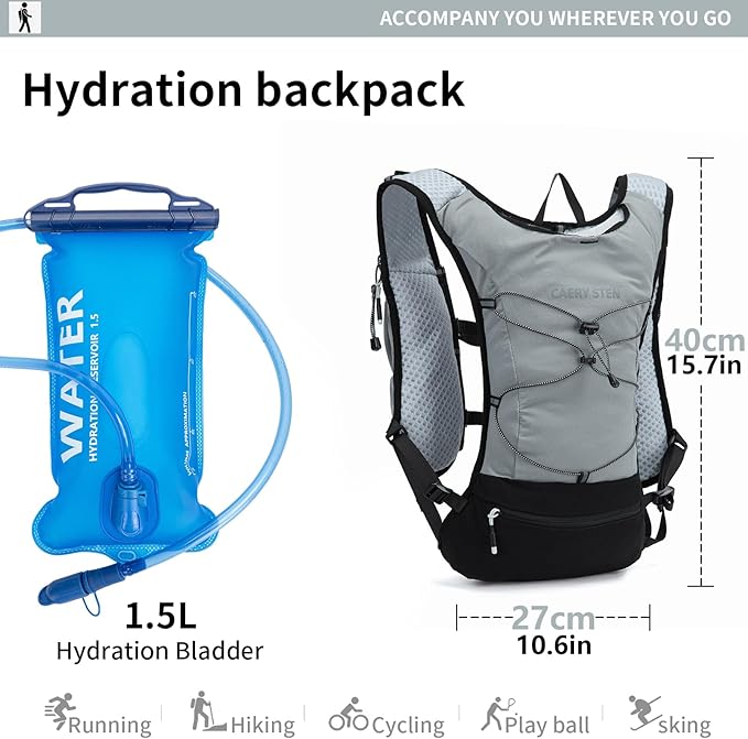 Hydration Backpack，Water Backpack，Water Vest for Running Women，Running Backpack with Water Bladder，Rave Runner Hydration Pack