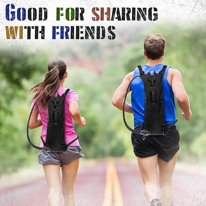 Sanwuta 2 Pcs Hydration Backpack with 3 Liter Water Bladder Tactical Lightweight 17.72 x 7.87 Inch Hydration Pack Backpack Water Backpack Hydration Bag Water Bag for Hiking Running