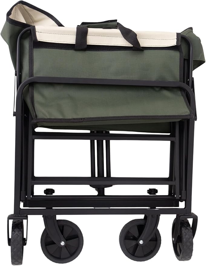 Collapsible Wagon Cart Foldable with Wheels - Multi-Purpose Folding Utility Heavy Duty Wagons Carts for Camping, Outdoor, Beach, Picnic, and Garden Use