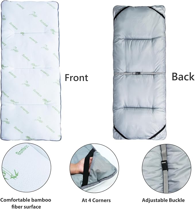 Gehannah Thick Camping Sleeping Pad, Soft Comfortable Microfiber Camping Cot Pads for Adults, Lightweight Foldable Sleeping mats for Traveling Hiking Backpacking Traveling