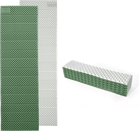 YIKI Closed Cell Foam Sleeping Pad for Camping, 72.8x22 inch, Ultralight Foldable Foam Sleeping Mat with Heat Reflective Layer, Waterproof Backpacking Pad for Hiking, Tent, Outdoor Use
